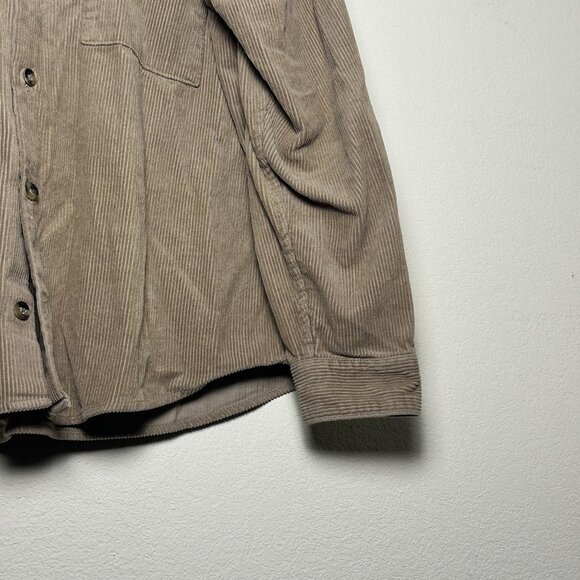 GAP Long Sleeve Shirt Men XL Button up Casual Corduroy Brown Tan Prep Minimal - Picture 6 of 9